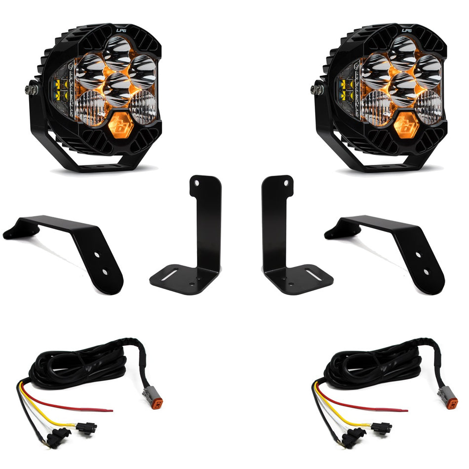 Jeep JL/JT Dual LP6 Auxiliary Light Kit w/Upfitter