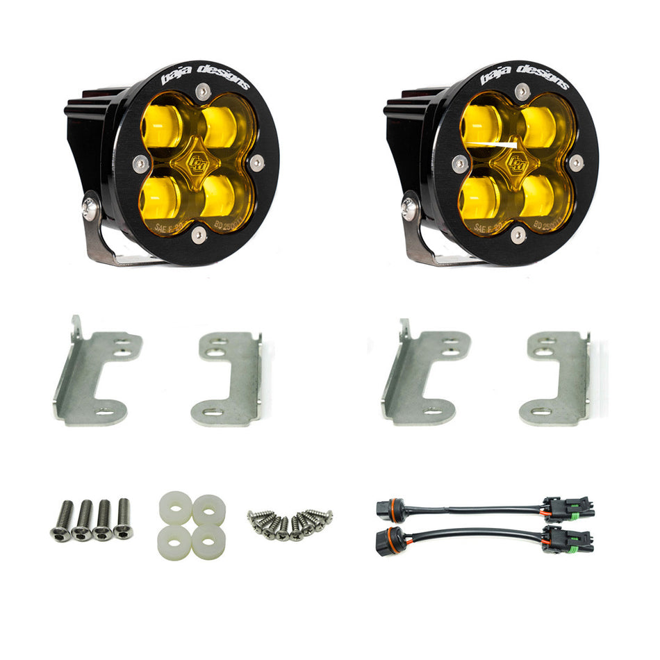 Jeep JK Squadron-R SAE Fog Pocket Light Kit OE Bumper (Amber)-Jeep 2007-09 Wrangler JK