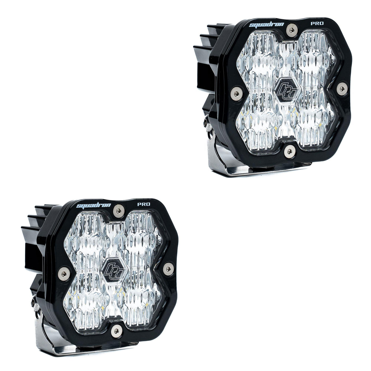 Squadron 2.0 Pro Black LED Auxiliary Light Pod Pair (No Harness) Universal Clear