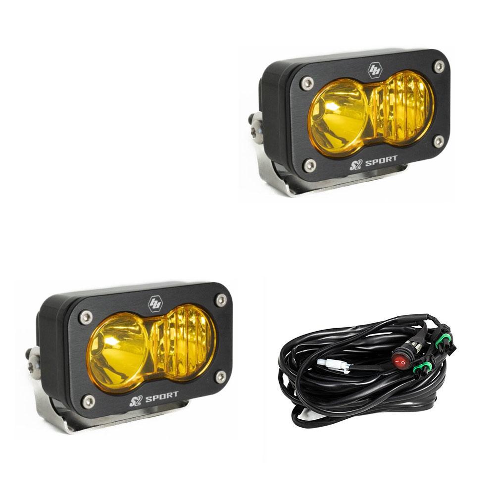 LED Work Light Amber Lens Driving Combo Pattern Pair S2 Sport