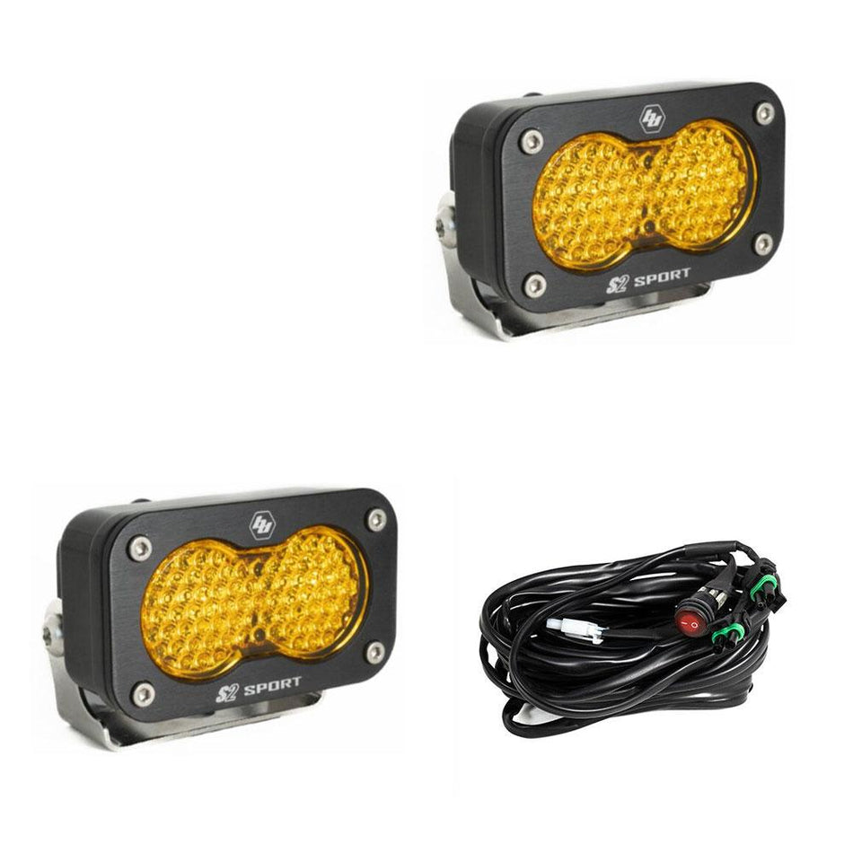 LED Work Light Amber Lens Pair S2 Sport