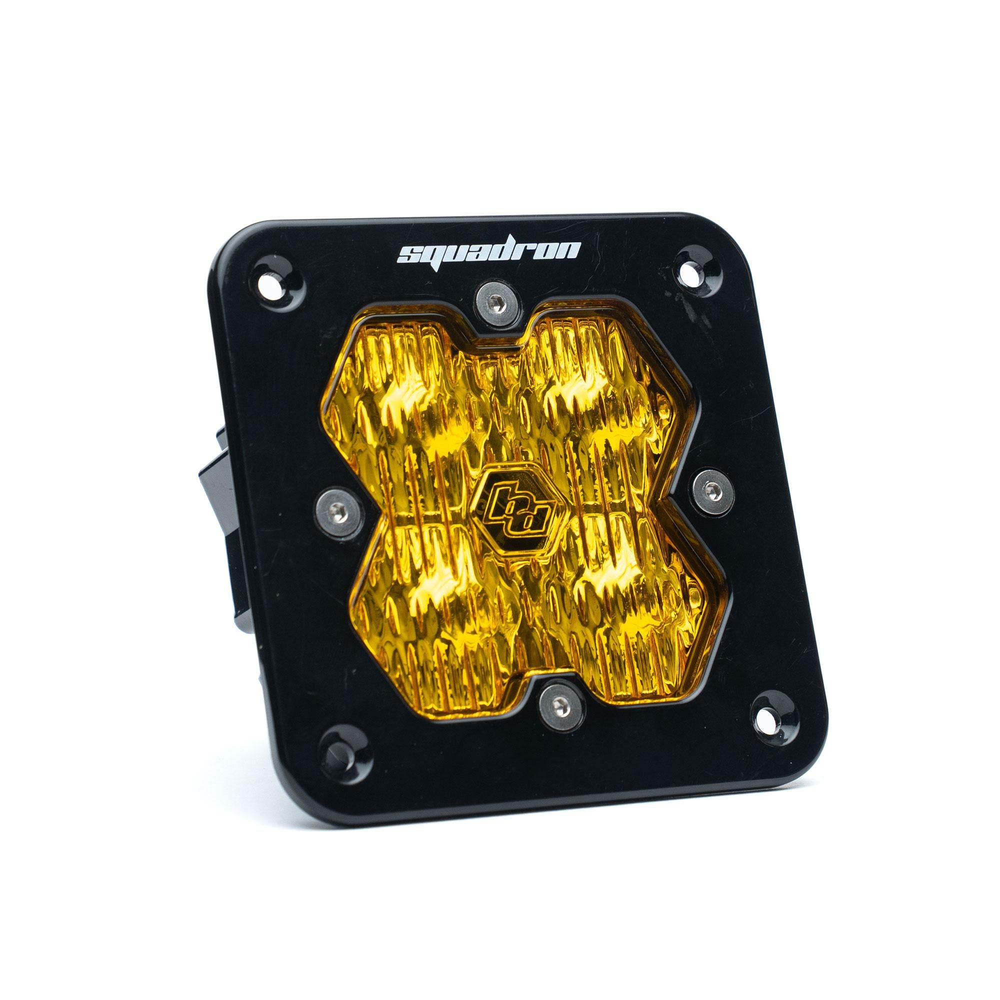 Squadron 2.0 Sport Black Flush Mount LED Auxiliary Light Pod Universal Baja Amber