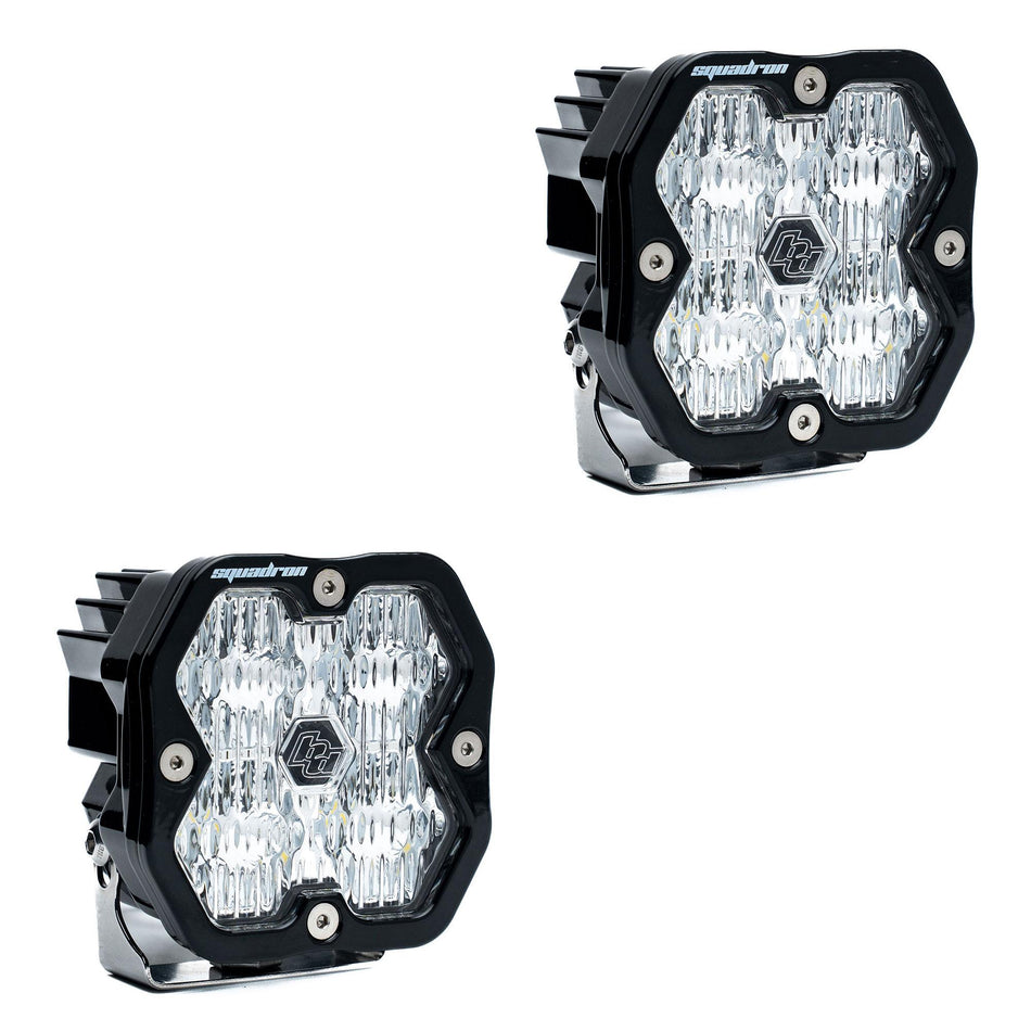 Squadron 2.0 Sport Black LED Auxiliary Light Pod Pair (No Harness) Universal Clear