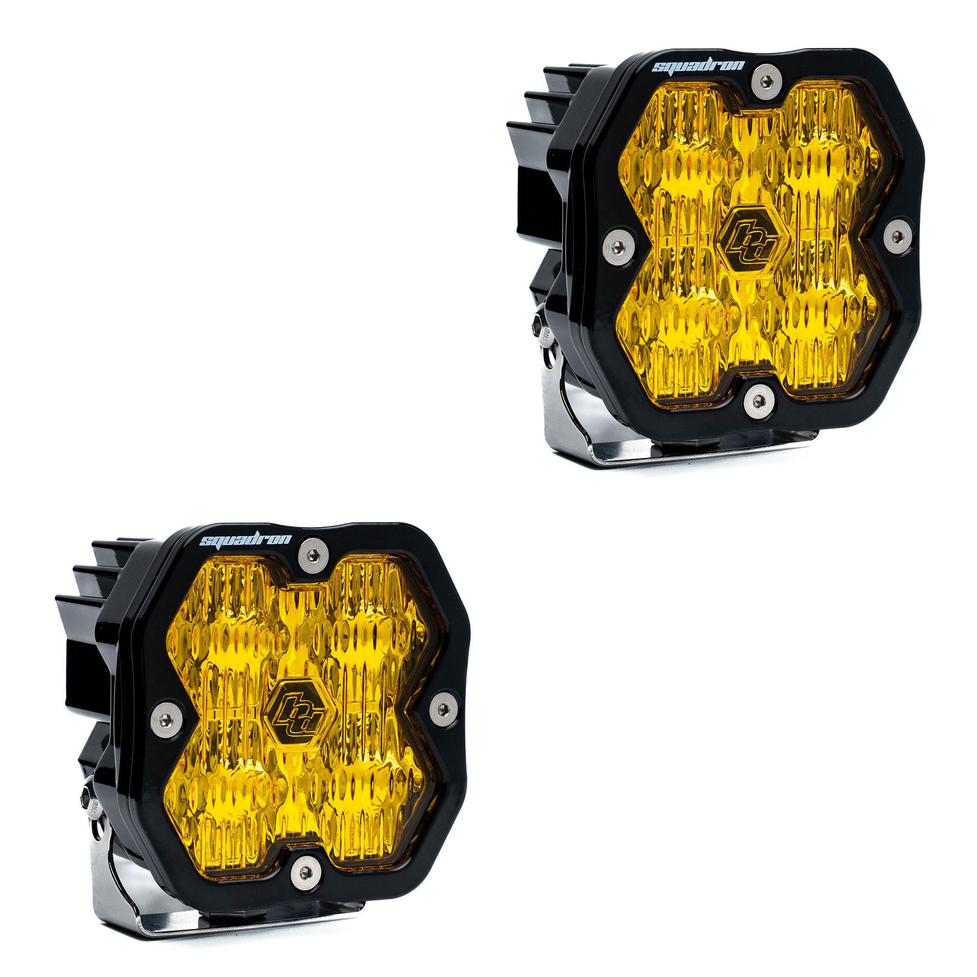Squadron 2.0 Sport Black LED Auxiliary Light Pod Pair (No Harness) Universal Baja Amber