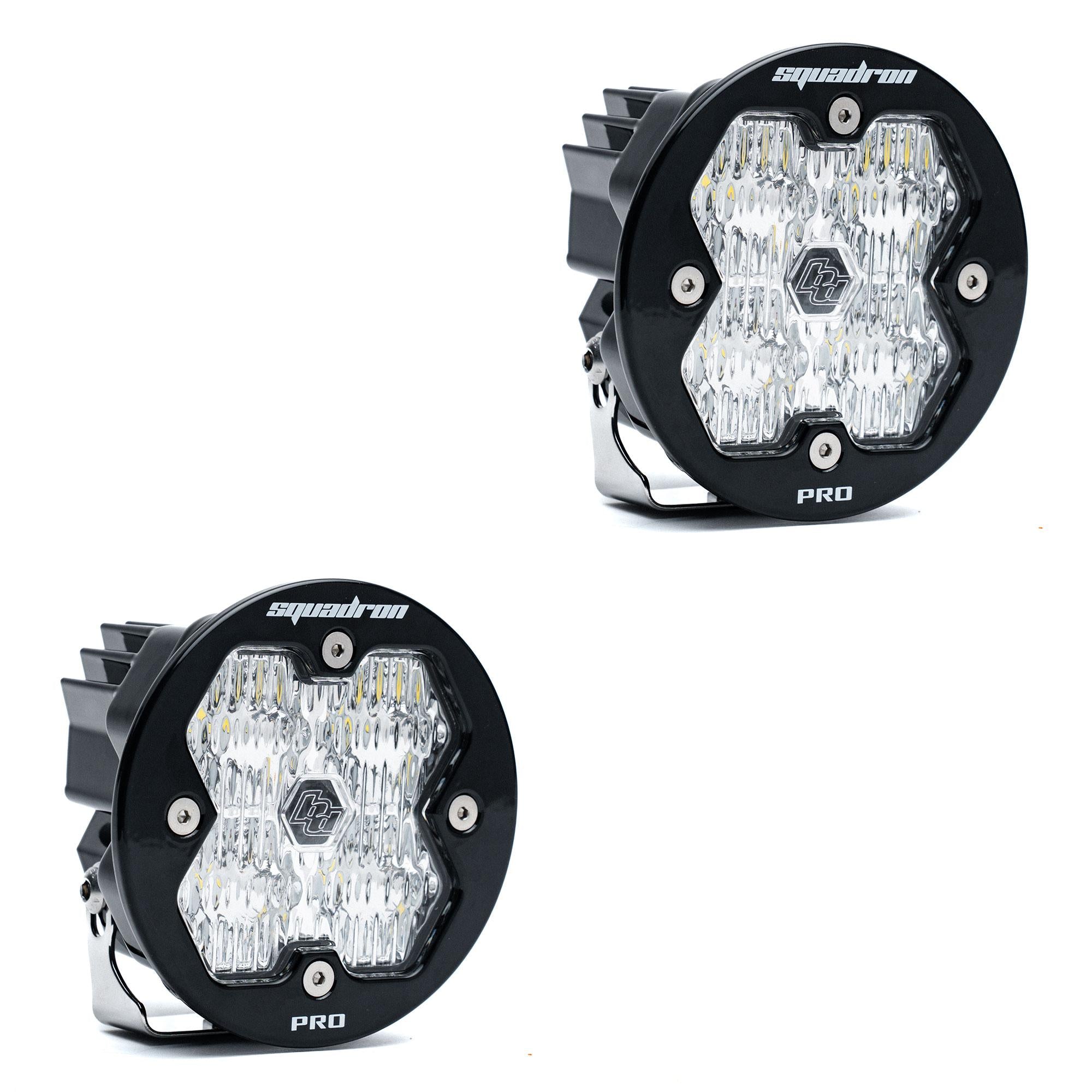 Squadron-R 2.0 Pro Black LED Auxiliary Light Pod Pair (No Harness) Universal Clear