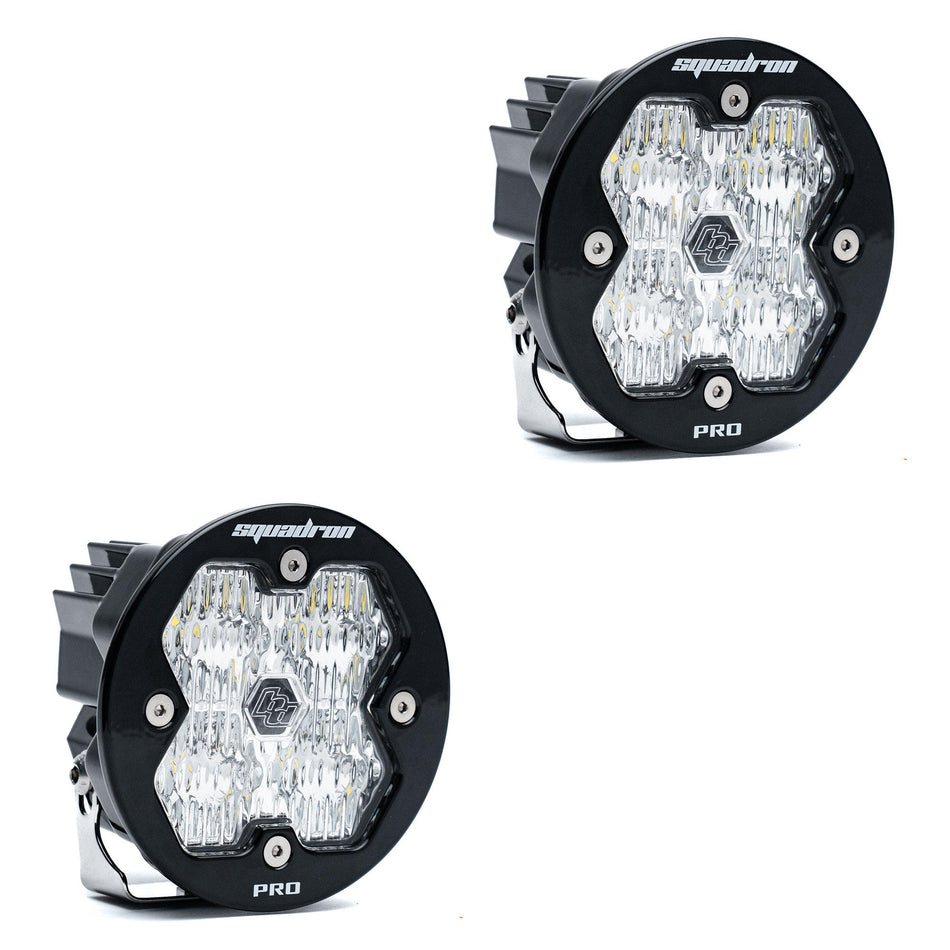 Squadron-R 2.0 Pro Black LED Auxiliary Light Pod Pair (No Harness) Universal Clear