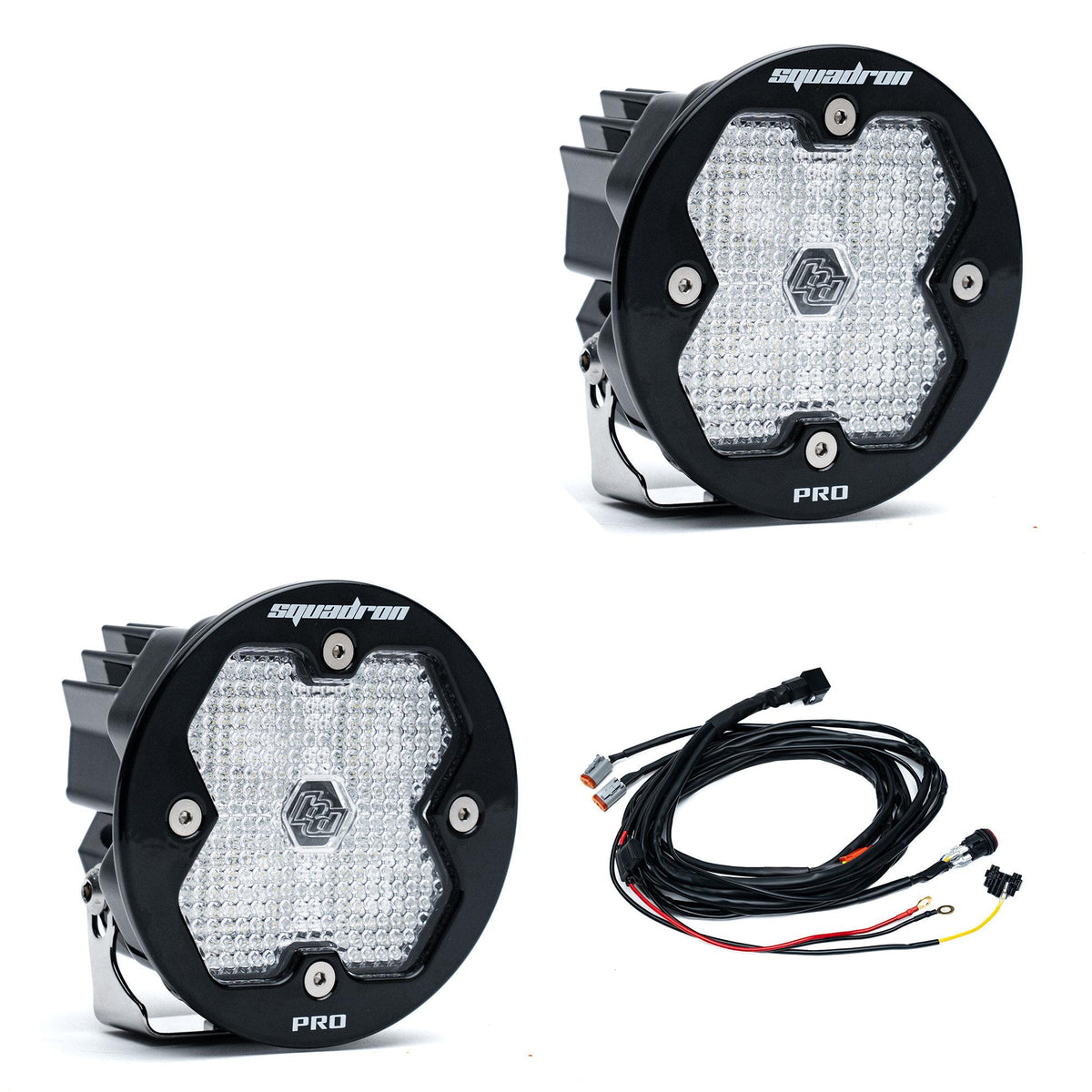 Squadron-R 2.0 Pro Black LED Auxiliary Light Pod Pair Universal Clear