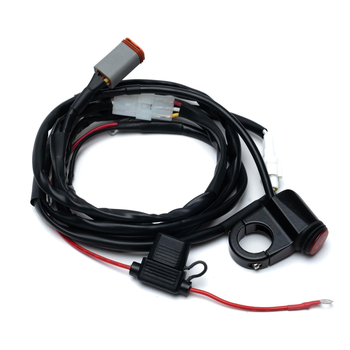 Squadron 2.0 4-pin Deutsch Motorcycle Wiring Harness w/ Switch Universal Universal