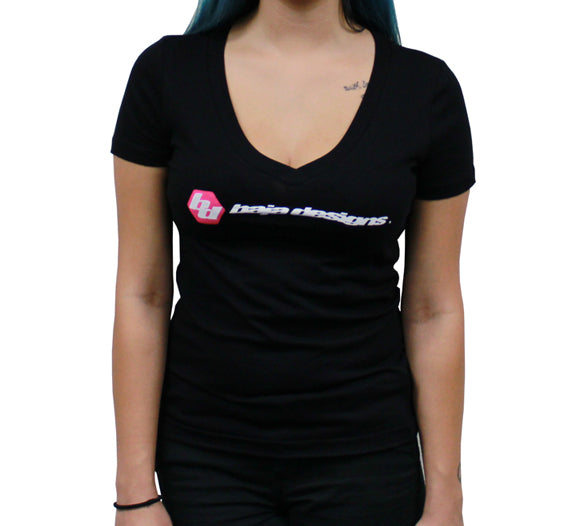 BD Black Ladies V-Neck T-Shirt XL